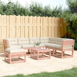 vidaXL Juego de muebles jardín 7 pzas y cojines madera abeto Douglas