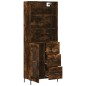 vidaXL Aparador alto madera contrachapada roble ahumado 69,5x34x180 cm