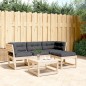 vidaXL Juego de muebles de jardín 4 pzas y cojines madera maciza pino vidaXL Juego de muebles de jardín 4 pzas y cojines madera maciza pino
