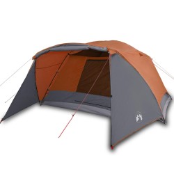 vidaXL Tienda de campaña 6 personas tafetán 190T gris y naranja