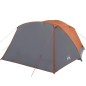 vidaXL Tienda de campaña 6 personas tafetán 190T gris y naranja