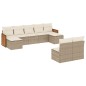 vidaXL Set de sofás de jardín 9 pzas con cojines ratán sintético beige vidaXL Set de sofás de jardín 9 pzas con cojines ratán sintético beige
