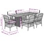 vidaXL Set comedor de jardín 7 pzas con cojines ratán sintético beige