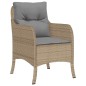 vidaXL Set comedor de jardín 9 pzas con cojines ratán sintético beige vidaXL Set comedor de jardín 9 pzas con cojines ratán sintético beige