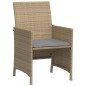 vidaXL Sillas y mesita de jardín 3 piezas ratán sintético cojín beige vidaXL Sillas y mesita de jardín 3 piezas ratán sintético cojín beige