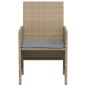 vidaXL Sillas y mesita de jardín 3 piezas ratán sintético cojín beige vidaXL Sillas y mesita de jardín 3 piezas ratán sintético cojín beige