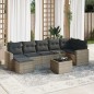 vidaXL Set de sofás de jardín 8 pzas y cojines ratán sintético gris vidaXL Set de sofás de jardín 8 pzas y cojines ratán sintético gris