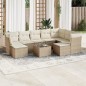 vidaXL Juego de sofás jardín con cojines beige 10 pzas ratán sintético vidaXL Juego de sofás jardín con cojines beige 10 pzas ratán sintético