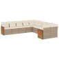 vidaXL Juego de sofás jardín con cojines beige 10 pzas ratán sintético vidaXL Juego de sofás jardín con cojines beige 10 pzas ratán sintético