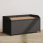 vidaXL Banco con almacenaje madera acacia ratán PE negro 100x50x52 cm vidaXL Banco con almacenaje madera acacia ratán PE negro 100x50x52 cm