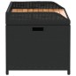 vidaXL Banco con almacenaje madera acacia ratán PE negro 100x50x52 cm vidaXL Banco con almacenaje madera acacia ratán PE negro 100x50x52 cm