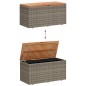 vidaXL Caja de almacenaje jardín madera acacia ratán gris 110x50x54 cm vidaXL Caja de almacenaje jardín madera acacia ratán gris 110x50x54 cm