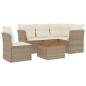 vidaXL Juego de sofás jardín con cojines 6 pzas ratán sintético beige vidaXL Juego de sofás jardín con cojines 6 pzas ratán sintético beige