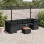 vidaXL Set de sofás de jardín 8 piezas y cojines ratán sintético negro vidaXL Set de sofás de jardín 8 piezas y cojines ratán sintético negro