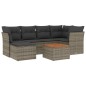 vidaXL Set de sofás de jardín 7 piezas con cojines ratán PE gris vidaXL Set de sofás de jardín 7 piezas con cojines ratán PE gris