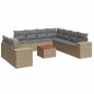 vidaXL Juego de sofás jardín con cojines beige 10 pzas ratán sintético