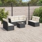 vidaXL Set de sofás de jardín 8 piezas y cojines ratán sintético negro vidaXL Set de sofás de jardín 8 piezas y cojines ratán sintético negro
