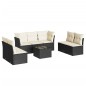 vidaXL Set de sofás de jardín 8 piezas y cojines ratán sintético negro vidaXL Set de sofás de jardín 8 piezas y cojines ratán sintético negro