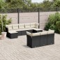 vidaXL Set de sofás de jardín 10 pzas cojines ratán sintético negro vidaXL Set de sofás de jardín 10 pzas cojines ratán sintético negro