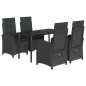 vidaXL Set de muebles jardín 5 pzas con cojines ratán sintético negro vidaXL Set de muebles jardín 5 pzas con cojines ratán sintético negro