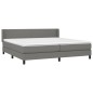 vidaXL Cama box spring con colchón tela gris oscuro 200x200 cm vidaXL Cama box spring con colchón tela gris oscuro 200x200 cm