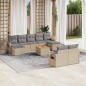 vidaXL Juego de sofás jardín con cojines beige 10 pzas ratán sintético vidaXL Juego de sofás jardín con cojines beige 10 pzas ratán sintético