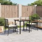 vidaXL Set comedor de jardín 3 pzas con cojines ratán sintético negro vidaXL Set comedor de jardín 3 pzas con cojines ratán sintético negro