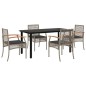 vidaXL Set comedor de jardín 5 piezas con cojines ratán sintético gris vidaXL Set comedor de jardín 5 piezas con cojines ratán sintético gris