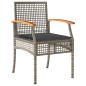 vidaXL Set comedor de jardín 5 piezas con cojines ratán sintético gris vidaXL Set comedor de jardín 5 piezas con cojines ratán sintético gris