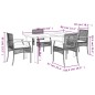 vidaXL Set comedor de jardín 5 piezas con cojines ratán sintético gris vidaXL Set comedor de jardín 5 piezas con cojines ratán sintético gris