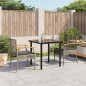vidaXL Set comedor de jardín 3 piezas con cojines ratán sintético gris vidaXL Set comedor de jardín 3 piezas con cojines ratán sintético gris