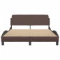 vidaXL Estructura de cama cabecero cuero sintético marrón 140x190 cm vidaXL Estructura de cama cabecero cuero sintético marrón 140x190 cm