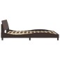 vidaXL Estructura de cama cabecero cuero sintético marrón 140x190 cm vidaXL Estructura de cama cabecero cuero sintético marrón 140x190 cm