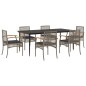 vidaXL Set comedor jardín 7 pzas y cojines ratán sintético gris vidaXL Set comedor jardín 7 pzas y cojines ratán sintético gris