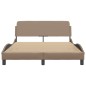 vidaXL Estructura de cama cabecero cuero sintético capuchino 140x190cm vidaXL Estructura de cama cabecero cuero sintético capuchino 140x190cm