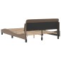 vidaXL Estructura de cama cabecero cuero sintético capuchino 140x190cm vidaXL Estructura de cama cabecero cuero sintético capuchino 140x190cm