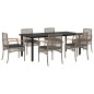 vidaXL Set comedor jardín 7 pzas y cojines ratán sintético gris vidaXL Set comedor jardín 7 pzas y cojines ratán sintético gris