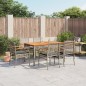 vidaXL Set comedor jardín 7 pzas y cojines ratán sintético gris vidaXL Set comedor jardín 7 pzas y cojines ratán sintético gris