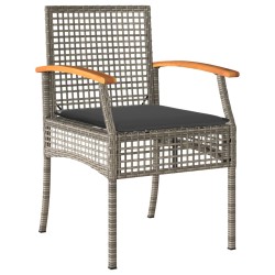 vidaXL Set comedor jardín 7 pzas y cojines ratán sintético gris