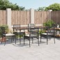 vidaXL Set de comedor de jardín 7 pzas y cojines ratán sintético negro