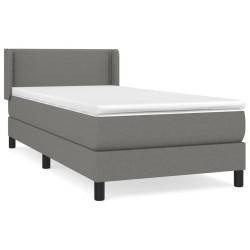 vidaXL Cama box spring con colchón tela gris oscuro 80x200 cm