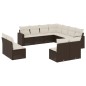 vidaXL Set de sofás de jardín 11 pzas cojines ratán sintético marrón