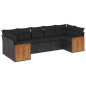 vidaXL Set de comedor de jardín 7 pzas y cojines ratán sintético negro vidaXL Set de comedor de jardín 7 pzas y cojines ratán sintético negro