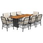 vidaXL Set de comedor de jardín 9 pzas y cojines ratán sintético negro vidaXL Set de comedor de jardín 9 pzas y cojines ratán sintético negro
