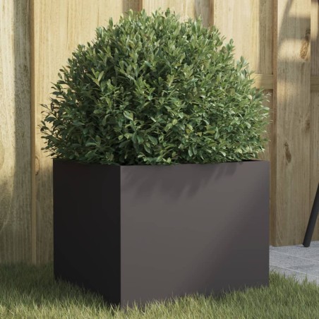 vidaXL Jardinera de acero laminado en frío negro 32x30x29 cm