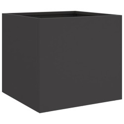 vidaXL Jardinera de acero laminado en frío negro 32x30x29 cm