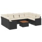 vidaXL Set de sofás de jardín 10 pzas cojines ratán sintético negro vidaXL Set de sofás de jardín 10 pzas cojines ratán sintético negro
