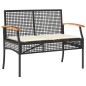 vidaXL Set comedor de jardín 3 pzas con cojines ratán sintético negro vidaXL Set comedor de jardín 3 pzas con cojines ratán sintético negro