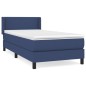 vidaXL Cama box spring con colchón tela azul 90x190 cm
