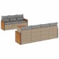 vidaXL Juego de sofás de jardín con cojines beige 8 pzas ratán PE vidaXL Juego de sofás de jardín con cojines beige 8 pzas ratán PE